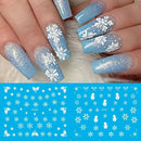 White Star Snowflake Gift Box Nail Sticker | Snowflake Nail Slider For Nail DIY Art