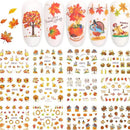 Fall Nail Art Stickers | Nail Supplies Maple Leaves Nail Art Water Decals Transfer Foil Maple Leaf Pumpkin Turkey Stickers