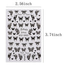 3 Pcs Nail Art Sticker 3D Self-Adhesive Nail Decals Butterfly Snake Dark Style Nail Design For Nail Salon DIY