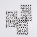 3 Pcs Nail Art Sticker 3D Self-Adhesive Nail Decals Butterfly Snake Dark Style Nail Design For Nail Salon DIY