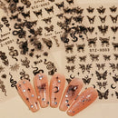 3 Pcs Nail Art Sticker 3D Self-Adhesive Nail Decals Butterfly Snake Dark Style Nail Design For Nail Salon DIY