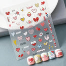 Kinds Of Hearts 5D Nail Stickers DIY Acrylic Engraved Nail Manicure Decoration