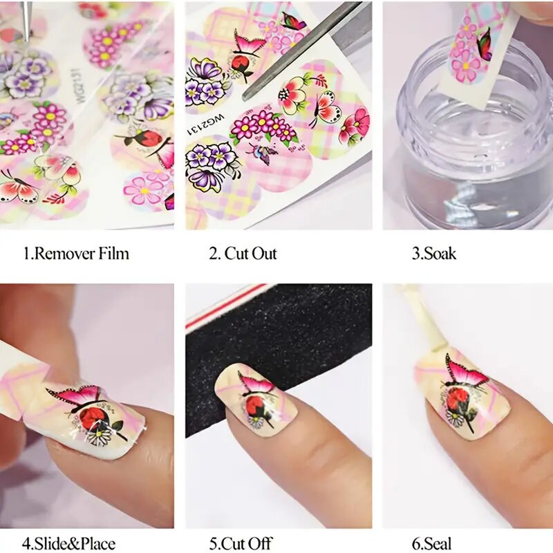 Fall Nail Art Stickers | Nail Supplies Maple Leaves Nail Art Water Decals Transfer Foil Maple Leaf Pumpkin Turkey Stickers