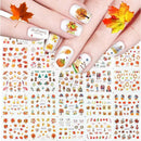 Fall Nail Art Stickers | Nail Supplies Maple Leaves Nail Art Water Decals Transfer Foil Maple Leaf Pumpkin Turkey Stickers