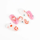 3D Heart Nail Stickers Neon Strips Tape Geometric Line Sliders Nail Decoration Trend 2022 Wave Swirls Decal For Manicure