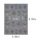 2 Pcs 5D Embossed Nail Stickers Brown White Lace Adhesive Nail Decals Star Moon Carved Decor Sliders