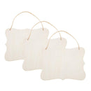 JANOU 3 Unfinished Wood Signs | Blank Wooden Hanging Plaque | Craft Project | Wooden Sign With Rope Door