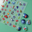 5D Shark Nail Stickers Embossed Nail Stickers Jewelry Marine Animals Art Decoration Nails Manicure Decor
