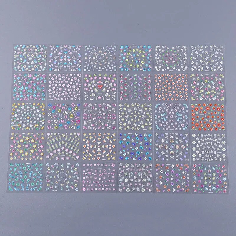 30 Sheets Nail Stickers 3D Nail Decals Stickers Cute And Lovely Nail Stickers