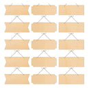 15 Unfinished Wooden Hanging Signs | Rectangular | Blank | To Hang | Decorative | Wooden | With Ropes | For Pyrography | Paint