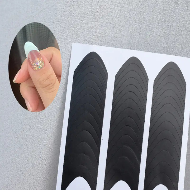 Nail Art French Tip Guide Stickers Geometry French Nail Strips White For French