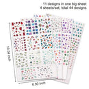44 Pcs Flower 3D Nail Stickers Set Floral Leaves Flower Adhesive Decal 3D Stickers Slider Press On Nails Manicure Decorations E1007-1050