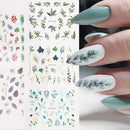 44 Pcs Flower 3D Nail Stickers Set Floral Leaves Flower Adhesive Decal 3D Stickers Slider Press On Nails Manicure Decorations E1007-1050