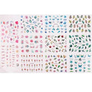 44 Pcs Flower 3D Nail Stickers Set Floral Leaves Flower Adhesive Decal 3D Stickers Slider Press On Nails Manicure Decorations E1007-1050