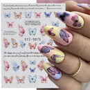 Nail Stickers | Gradient Butterfly And English Letter | Self-Adhesive Water Transfer Decals | Nail Art Decoration