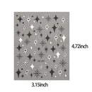 Laser Star Nail Sticker White Silver Black Star Shape Nail Decals Bling Self Adhesive Manicure Decals
