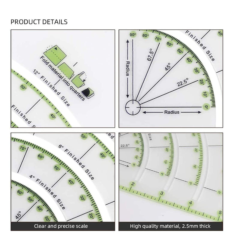 Circle Magic Quilting Ruler Tape | Multifunctional Quilt Ruler | Patch Cutters | Acrylic Craft Ruler