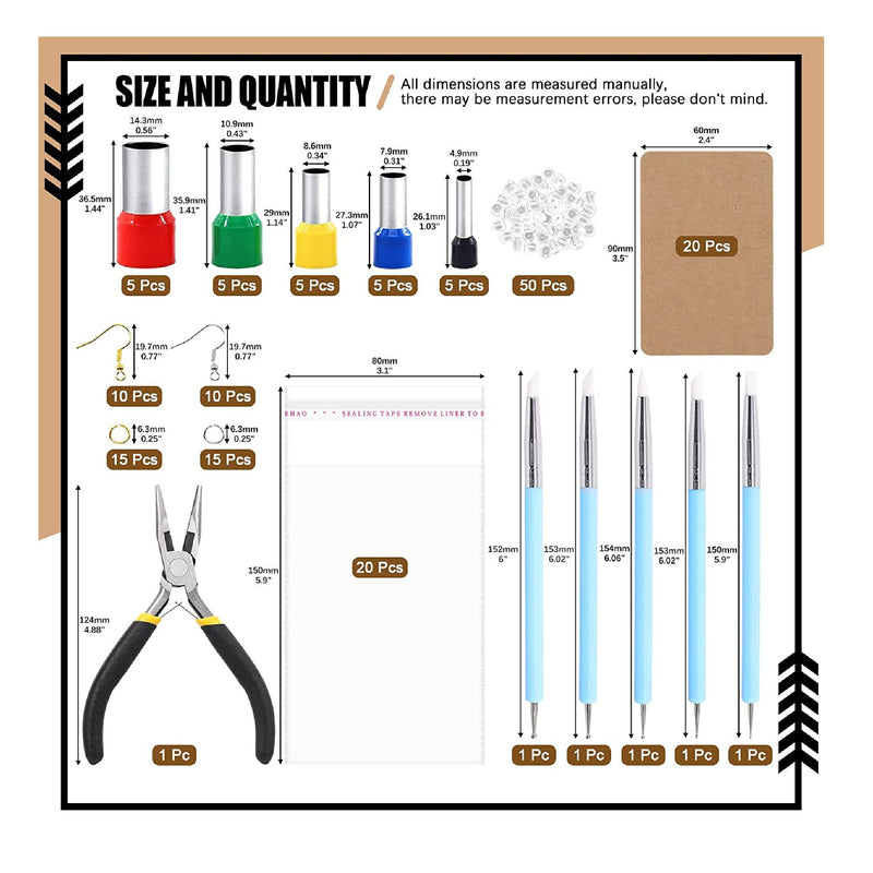 Wokpe | Set Of 195 Polymer Clay Cutters With Pliers | Includes Earring Cutters And Round Cutters