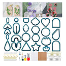 142 Polymer Clay Cutters | 24 Shapes Clay Earring Cutters With Earring Hooks  Color  Blue