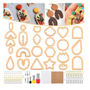 Set Of 142 Polymer Clay Cutters | 24 Shapes Game | DIY Polymer Clay Earring Cutters Color Orange