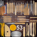U.S. Art Supply 53 Piece Pottery & Clay Sculpting Tool Set with Hard Plastic Storage Box