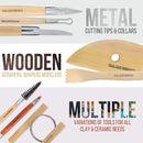 U.S. Art Supply 53 Piece Pottery & Clay Sculpting Tool Set with Hard Plastic Storage Box