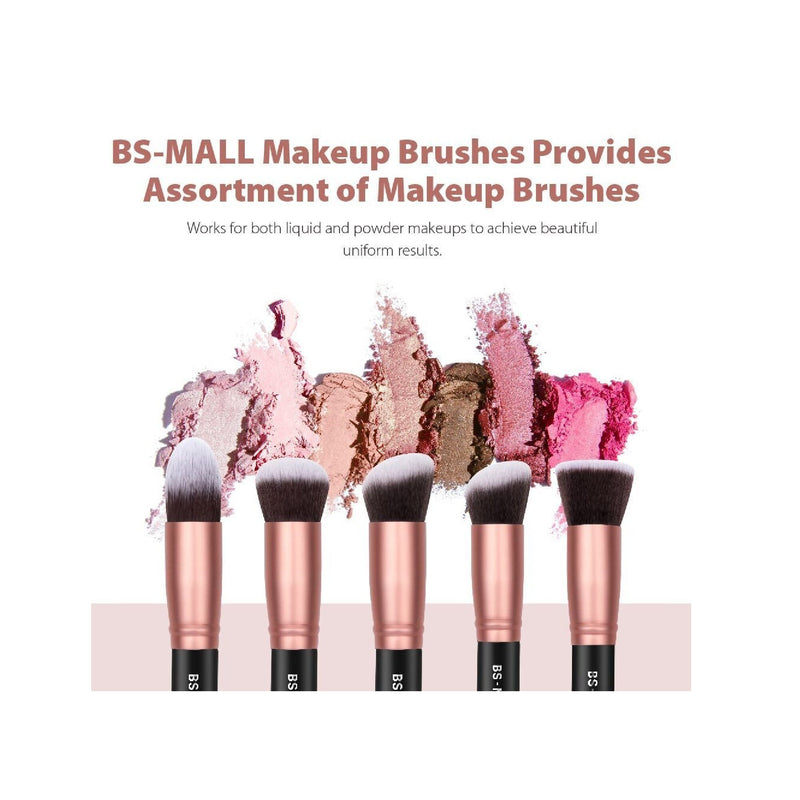 Premium Synthetic Makeup Brushes 14 Pieces | Color A-Rose Golden