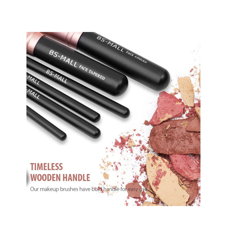 Premium Synthetic Makeup Brushes 14 Pieces | Color A-Rose Golden