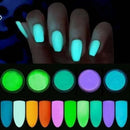 12 Pcs Candy Colors Luminous Nail DIY Bright Nail Art Glow In The Dark Phosphor Nail Glitter Sand Powder Pigment Nail Dust Fluorescent