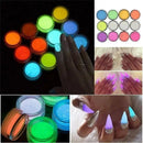 12 Pcs Candy Colors Luminous Nail DIY Bright Nail Art Glow In The Dark Phosphor Nail Glitter Sand Powder Pigment Nail Dust Fluorescent