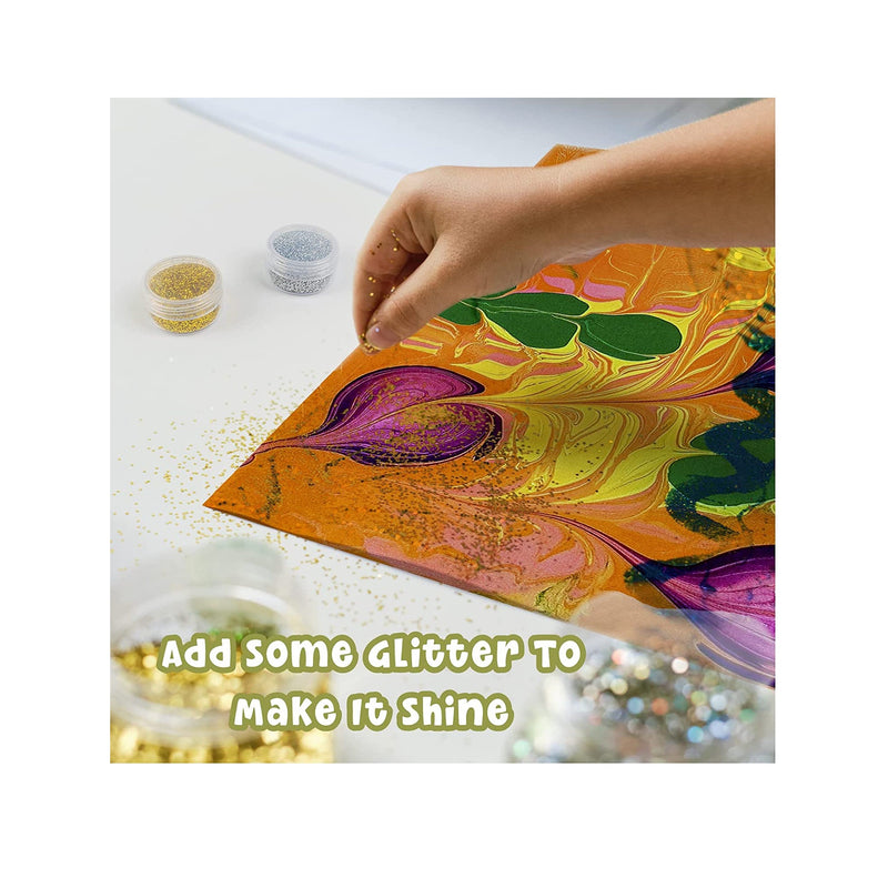 Water Marble Painting Kit for Kids | Instant Water Paints | Includes NO Waiting Time Marbling Paint Liquid