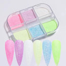 Candy Color Sugar Powder For Nail Art Glitter Sandy Powder Sugar Neon Luminous Sparkles Sequin Flake Powder Dust Nail Art Accessory Gel