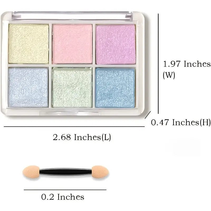 6 Colors Aurora Nail Powder Pigment Chrome Mirror Glitter Holographic