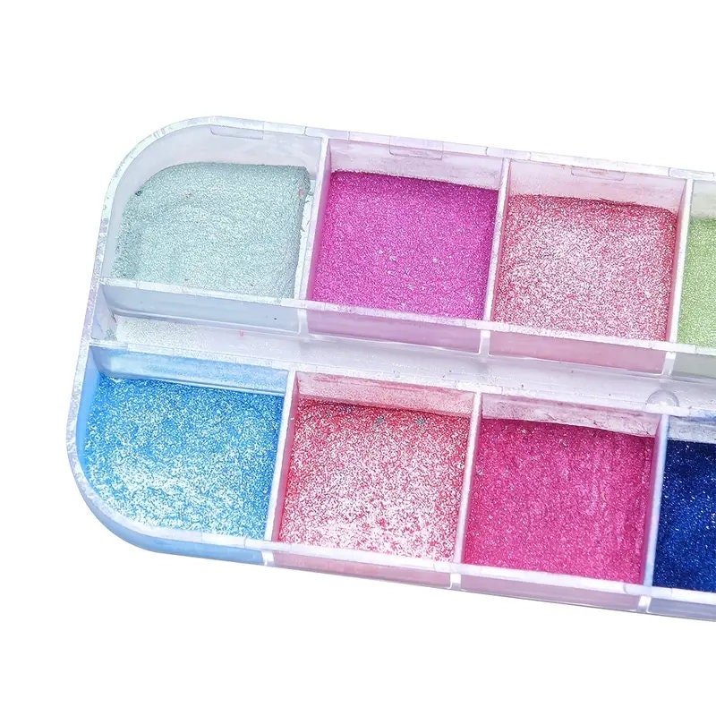 Shimmer Pearl Nail Art Glitter Pigment Powder Mirror Chrome Nail Powder Dipping Super-fine Rub On Nails Colorful Sparkle Pearl Powder Nail