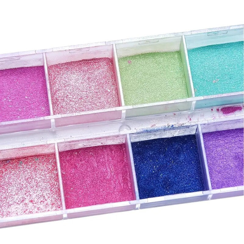 Shimmer Pearl Nail Art Glitter Pigment Powder Mirror Chrome Nail Powder Dipping Super-fine Rub On Nails Colorful Sparkle Pearl Powder Nail