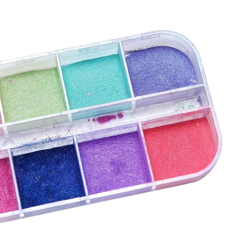 Shimmer Pearl Nail Art Glitter Pigment Powder Mirror Chrome Nail Powder Dipping Super-fine Rub On Nails Colorful Sparkle Pearl Powder Nail
