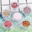 Holographic Nail Art Sequins Glitter Kits 6 Boxes Metallic Shining Flakes Gold Nail Glitter Set Acrylic Powder Dust Hexagon Nail