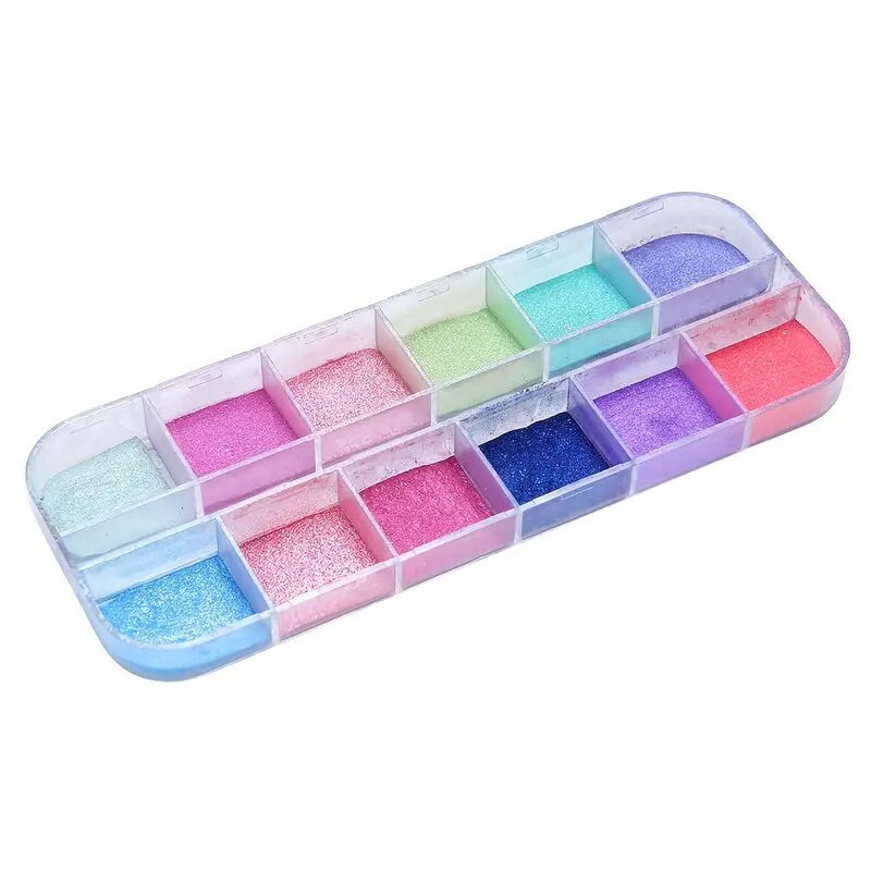 Shimmer Pearl Nail Art Glitter Pigment Powder Mirror Chrome Nail Powder Dipping Super-fine Rub On Nails Colorful Sparkle Pearl Powder Nail