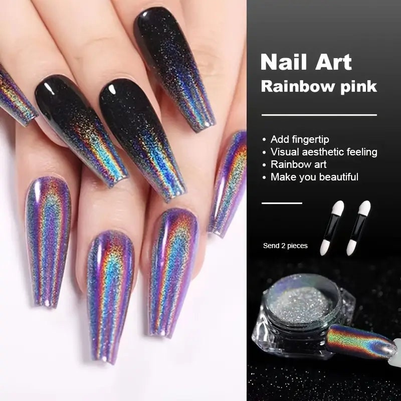 Nail Powder Laser | Shimmer Gel Polish Flakes For Manicure And Nail Pigment Glitter Dust For Salon Home Nail Art DIY Decor