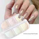 6 Colors Aurora Nail Powder Pigment Chrome Mirror Glitter Holographic Nail Art Sequins Chameleon Rubbing Dust Manicure
