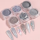 Nail Dipping Powder Set Kit 6 Colors Nail Powder Loose Pastel Foil Nail Color Mirror Nail Glitter Powder For Nails DIY Home Salon Nail