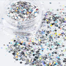 Holographic Nail Art Sequins Glitter Kits | 6 Boxes 3D Nails Glitter Metallic Shining Flakes | Acrylic Powder Dust Sequins