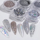 Nail Dipping Powder Set Kit 6 Colors Nail Powder Loose Pastel Foil Nail Color Mirror Nail Glitter Powder For Nails DIY Home Salon Nail