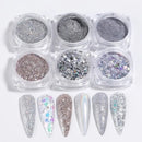 Nail Dipping Powder Set Kit 6 Colors Nail Powder Loose Pastel Foil Nail Color Mirror Nail Glitter Powder For Nails DIY Home Salon Nail