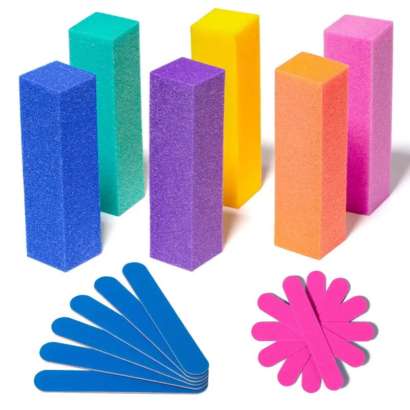 YADADA Nail Files And Buffer | Professional Manicure Tools Kit Rectangular Art Care Buffer Block Tools 100/180 Grit 18Pcs/Pa