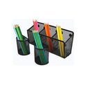 Magnetic Pencil Holder Organizer -3 Generous Compartments Magnetic Storage Basket Organizer and 2 Magnetic Mesh Pen Cups