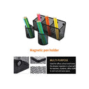 Magnetic Pencil Holder Organizer -3 Generous Compartments Magnetic Storage Basket Organizer and 2 Magnetic Mesh Pen Cups