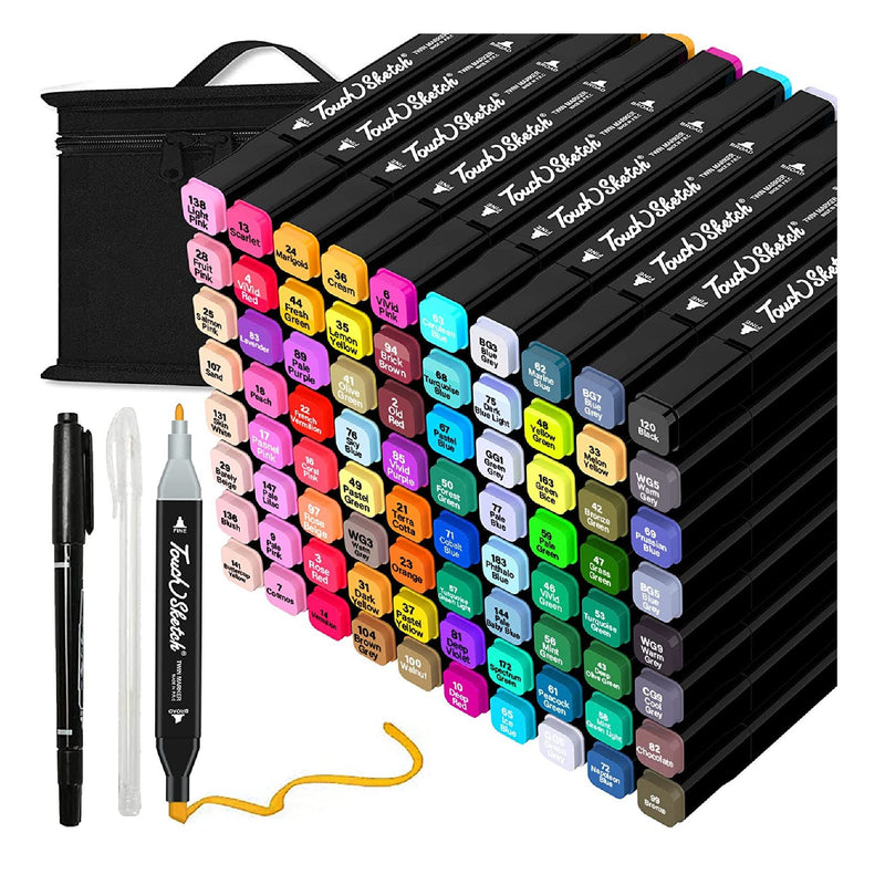 Caliart 100 Colors Artist Alcohol Markers Dual Tip Art Markers Twin Sketch