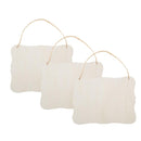 JANOU 3 Unfinished Wood Signs | Blank Wooden Hanging Plaque | Craft Project | Wooden Sign With Rope Door