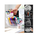 Pen Holder for Desk | Marker Organizer 360-degree Rotating Pen Organizer with 6 Compartments